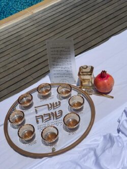 ⁦מארז צלחת ברכות + כלי מהודר לדבש⁩ – תמונה ⁦4⁩